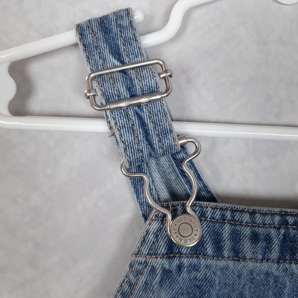 Vintage Old Navy Overalls Baby Boys 18-24M Blue Denim Bib Carpenter Snap Leg